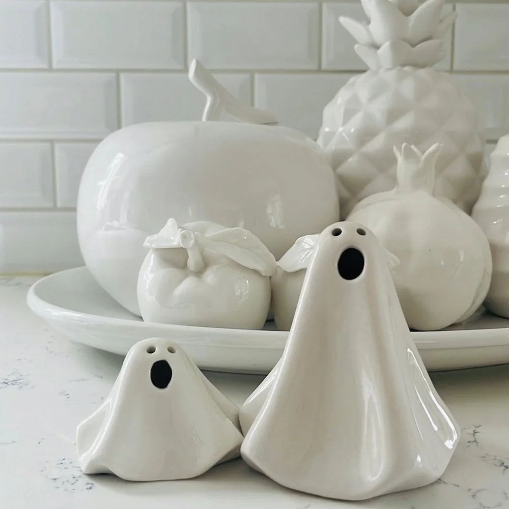 Crate&barrel LED Ceramic Halloween Ghosts